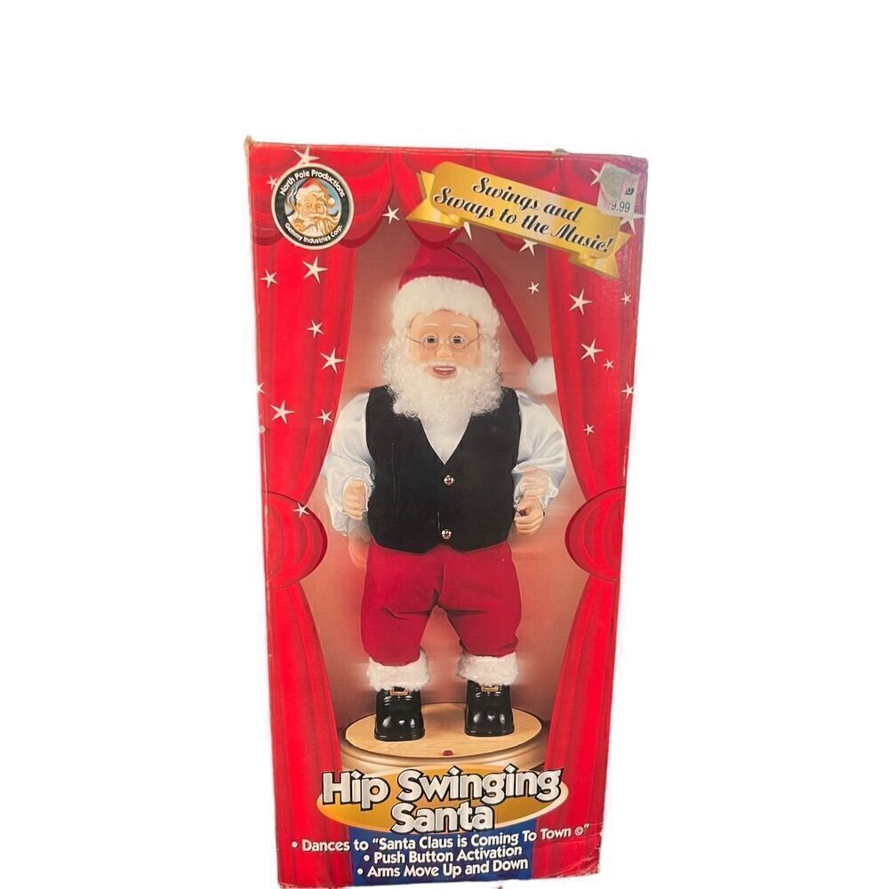 1998 Musical Hip Swinging Santa North Pole Productions Gemmy christmas novelty